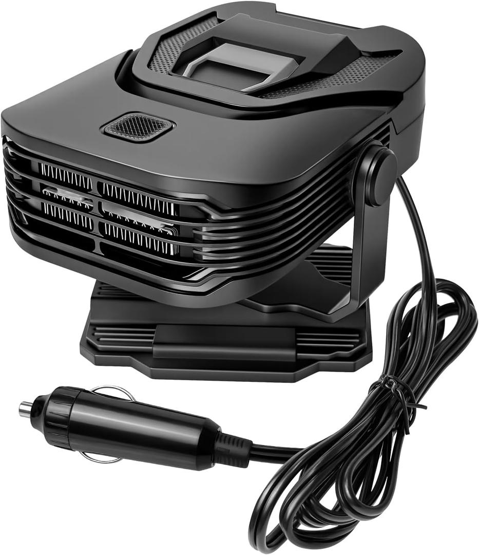 12V 200W Car Heater & Cooling Fan - Rapid Windscreen Defogger & Window Defroster for Winter & Humid Weather - Safe & Portable with Cigarette Lighter Plug-In for All Cars - Pink