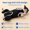 Dog Hind Leg Recovery Sleeve, Dog Surgery Recovery Suit with Back Leg to Prevent Licking, Spay Suit for Female Dog, Potty-Friendly Dogs Onesie After Surgery, Pet Pants & Shedding Body Suit, Black,  Medium