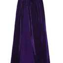 Unisex Hooded Cape Long Velvet Cloak with Hood Halloween Christmas Cosplay Costumes 43-71inches (XXL=Length: 71"/180cm(from collar to hem), Purple)
