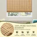 Kokorona Cordless Bamboo Roman Shades with Valance, Light Filtering Bamboo Blinds for Interior Windows, Natural Roll Up Bamboo Shades for Home, Office, Easy Installation, 20" W x 64" H, Natural