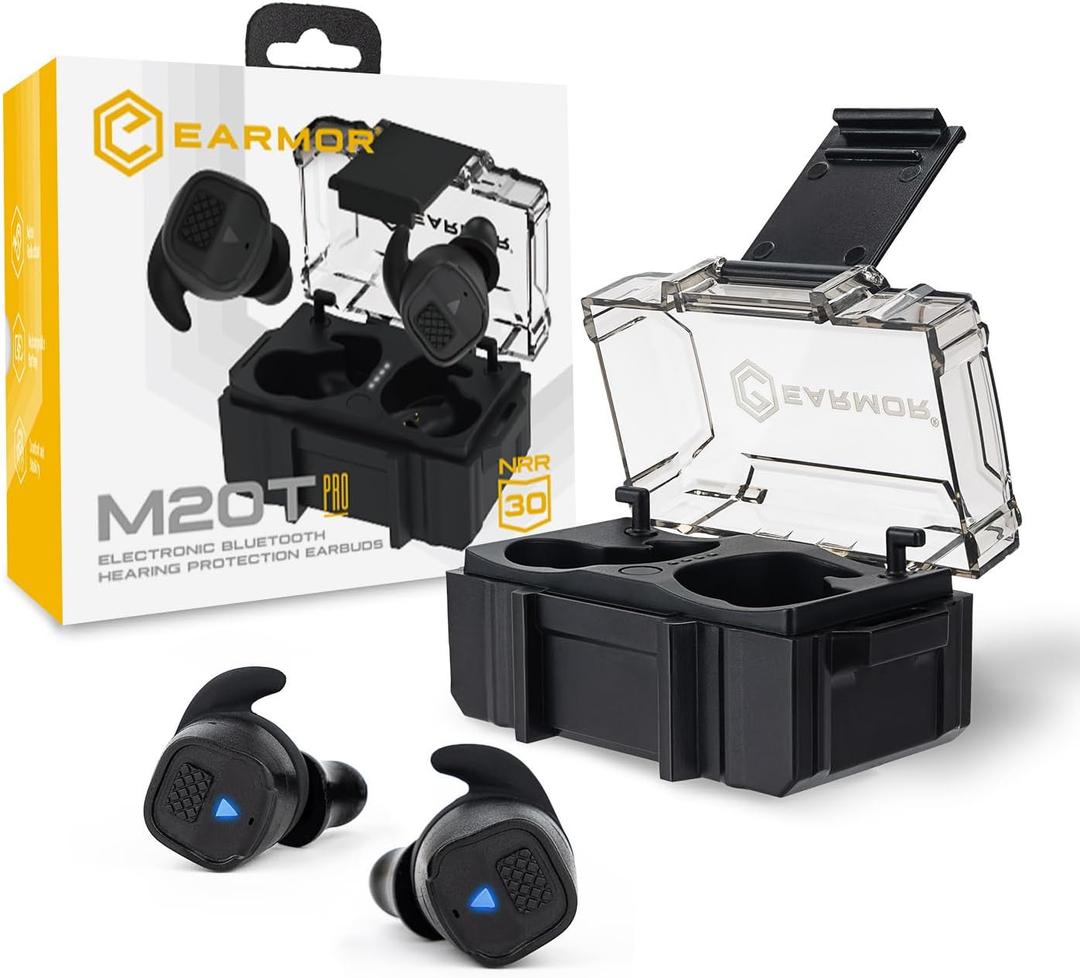 EARMOR M20T PRO Upgraded Electronic Shooting Ear Protection, NRR 30dB, Bluetooth 5.4, Noise Canceling & Sound Amplification, Tactical Hearing Protection for Gun Range, Waterproof, Wind Resistant