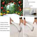Christmas Backdrop for Photography Cartoon Green Forest Pine Snow Xmas Party Banner Kid Christmas Party Decoration Photo Booth Props (7X5FT)
