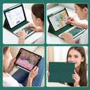 Keyboard Case for iPad 10th / A16 11th Generation 2022/2025-7 Colors Backlit Keyboard Cover and Mouse (Dark Green)