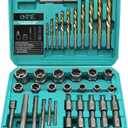 Bolt Extractor Kit & Screw Extractor Set, 40 Pcs with Left Hand Cobalt Drill Bits & Easy Out for Removal of Broken, Stripped, Rusted, Frozen, Rounded-Off Screws, Bolts, Studs, Nuts