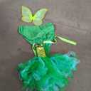 Fairy Princess Costume Set with Wings, Girls Forest Halloween Birthday Party Dress, Floral Wristband Wand 5-6T