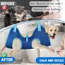 Supet Dog Grooming Hammock, Dog Hanging Harness for Nail Trimming Doorframe, Pet Holder Restraint for Clipping Nails, Pet Hoist Sling for Cutting Nails, Ear & Eye Cleaning, Medicine at Home (S) (Blue)