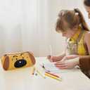 2 x Cute Pencil Case, Kawaii Special Puppy Design Bag & Pouch, Big Large Capacity 5-Compartment Case for School Supplies, Ideal for Boys & Girls (Beige)