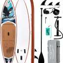 FEATH-R-LITE Inflatable Paddle Board Stand Up Paddleboards for Adults SUP with Premium Accessories Pump, Adjustable Paddle, Leash, Three Fins, Backpack