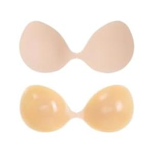 VERISH Bras for Women CHAK CHAK Bra Full Cover Comfortable Seamless Strapless Bras (US, Alpha, One Size, Regular, Regular, S-M, Skin)