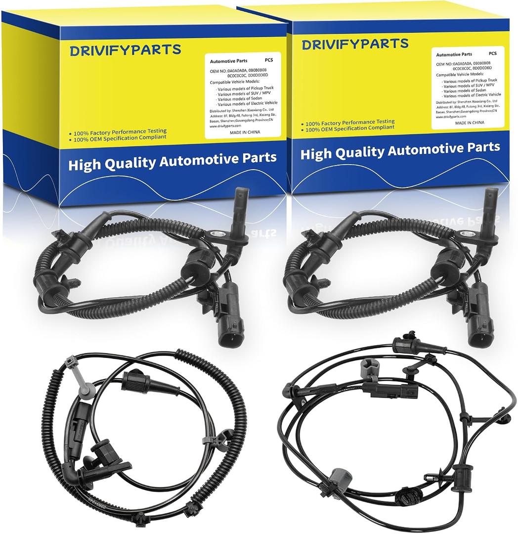 ABS Wheel Speed Sensor Fit for Chevrolet Models: 2013-2015 Malibu 2.0L 2.4L 2.5L, 2014-2020 Chevrolet Impala 2.4L 2.5L 3.6L, Front and Rear, Driver and Passenger Side, 4pcs