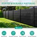 YITAHOME 44" W X 44" H Air Conditioner Fence Privacy Screen with Metal Stakes, Outdoor Trash Can Enclosure, Vinyl Pool Equipment Enclosure (4 Panels, Black)