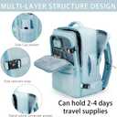 Sowaovut Travel Laptop Backpack, Extra Large High School College Backpacks, Flight Approved Daypack Business Bag Fit 17.3 inch Laptop for Men Women (Light Blue)