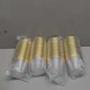 RACETOP 9 oz 200 Pack Plastic Cups with Gold Rim, Disposable Gold Rim Clear Plastic Cups for Parties, Gatherings, Weddings, and Festival Events