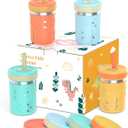 Tronco [4 Pack] 10 oz 2-in-1 Stainless Steel Kids Tumbler Cups with Silicone Sleeves, Spill-Resistant Flexible Straws & Storage Lids, BPA-Free Smoothie and Snack Cups, Dishwasher Safe (Sea foam Green,Sky Blue,Mango Yellow,Croal Orange)