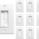 BestMounts - 10 Pack Brush Wall Plates Cable Pass Through - Decora Style Single Gang Brush Plate for Behind Wall Cable Management - Wall Cable Pass Through Insert for Wires, HDTV, HDMI & Home Theater
