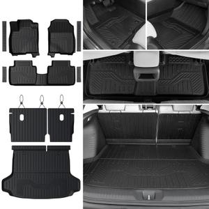 Floor Mats Set for 2023-2025 2026 Honda HR-V, All Weather TPE Backrest Mat Trunk Mat Cargo Liner Door Sill Guards Accessories for HRV (Floor Mats Set)