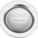 X AUTOHAUX Engine Start Stop Button Cover Kit One Click Push Start Button Trim Sticker for Land Rover Discovery for Range Rover Sport Silver Tone