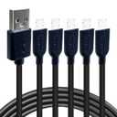2 x Gigastone 5-Pack Charging Cable for Apple Lightning Devices, 3ft Fast Charge 12W, Compatible with iPhone, iPad, Charging only, Data Sync not Supported, Black