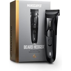 MANSCAPED The Beard Hedger Premium Men's Beard Trimmer, 20 Length Adjustable Blade Wheel, Stainless Steel T-Blade for Precision Facial Hair Trimming, Cordless Waterproof Wet/Dry Clipper