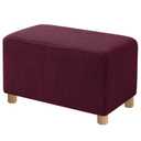 CYCMACO High Stretch Oversized Ottoman Cover, Ottoman Cover Rectangular for Folding Storage Stool, Thick Ottoman Slipcovers Washable Removable, with Elastic Bottom (X-Large, Burgundy)