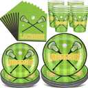 Patelai 175 Pack Lacrosse Party Supplies 25 Set Lacrosse Paper Plates Cups Napkins Disposable Green Outdoor Sport Games Tableware Set for Birthday Party Favors Decorations