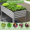 2PCS 482430in Galvanized Raised Garden Bed,Metal Elevated Planter Box with Legs for Patio,Balcony,Backyard,300lb Capacity,Silver