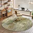 Green Round Area Rugs 4ft Washable Circle Rug for Entryway Kitchen, Non Slip Soft Low Pile Stain Resistant, Boho Circular Carpet for Living Room Bedroom Dorm Dining Room Table, Abstract Sage Green