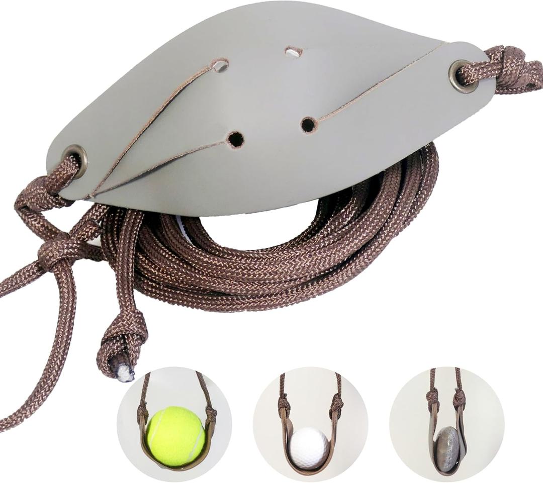 Handmade Leather Throwing Sling Old-Fashioned Slingshot Rock Sling