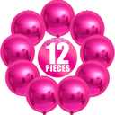 KatchOn, Large, Hot Pink Balloons - 22 Inch, Pack 12 | Foil Balloons, Hot Pink Balloon for Wedding Engagement Bridal Bachelorette Tropical Party Decorations | Gender Reveal Decor | Pink Birthday