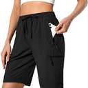 Women's Lightweight Hiking Cargo Shorts Quick Dry Athletic Shorts for Camping Travel Golf with Zipper Pockets Water Resistant S