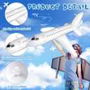 Syhood White 2 Pcs 79 Inch Large Inflatable Airplane Balloon Airplane Aviation Themed for Outdoor Birthday Party Gifts Swimming Pool Decorations Toys