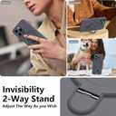 Magnetic Stand for iPhone 14 Pro, Liquid Silicone, [Compatible with MagSafe][Built-in Kickstand&Ring Holder] Anti-Scratch Soft Microfiber Lining, Gray