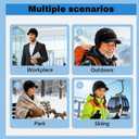 Blocking Knitted Hats with Ear Flaps and Wool Brim, Outdoor Warm Fleece Lined Knit Hat Stocking Caps for Men Women