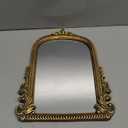 Antique Arched Mirror for Vanity with Resin Frame -Small Size (9.5 x 11.6 inch) Standing Mirror for Living Room, Bedroom, Tabletop-Vintage Gold