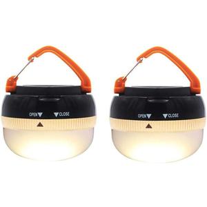 2 Pack LED Lantern Portable Camping Lights Outdoor Tent Light Hanging Camping Lamp with 5 Modes, Restractable Hook for Adults and Kids