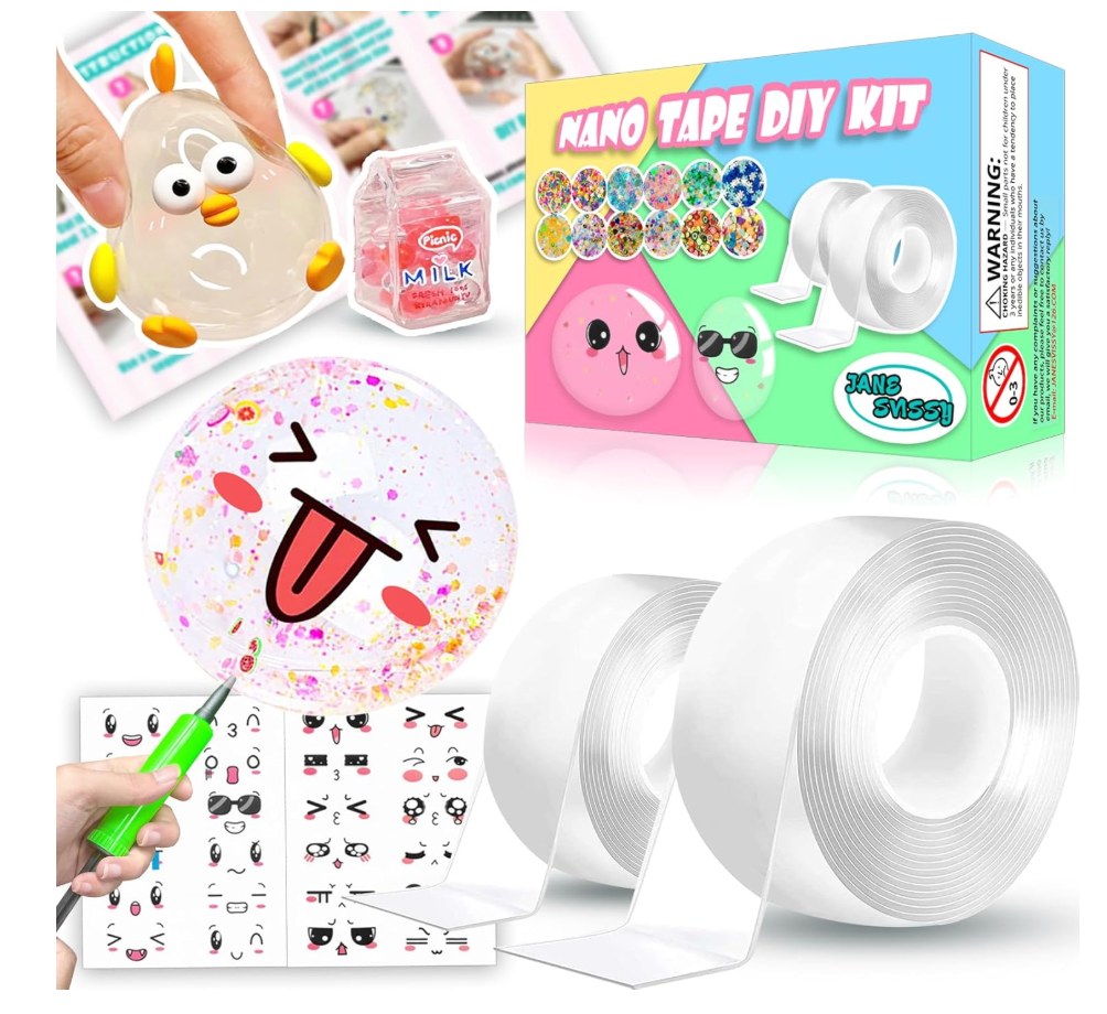 Nano Tape Bubble Kit,Toys for Girls,Cute Stuff for Girl,Cool Stuff for Kids,DIY Craft Kit,Fun Toys for Kids,Gifts for Girls Boys 4, 5, 6, 7, 8, 9, 10, 11, 12 Years Old,5PCS (2"&1.2")