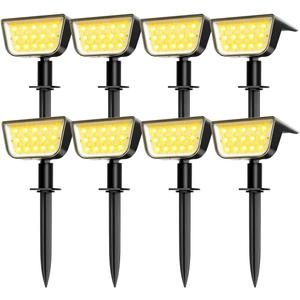 Solar Spot Lights Outdoor, Ultra Bright Solar Garden Lights Warm White, IP68 Waterproof Landscape Spotlights, 800LM 2700K for Yard Garden Wall Driveway, 8 Pack