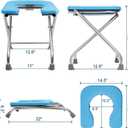 BLIKA U Shaped Portable Toilet for Camping, 400LBS XL Stainless Steel Truck Toilet, Folding Portable Potty for Adults, RoadTrip, Travel, Car