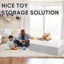 Kids Toy Box, Extra Large Toy Chest Bin with Lid, 118L Toy Storage Organizer Stuffed Animals Holder with Collapsible Divider and Sturdy Handle for Nursery Bedroom Living room, 36"L x 12.6"W x 16"H