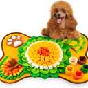 Snuffle Mat for Dogs, Pet Snuffle Mat for Small and Medium Dogs, Interactive Sniff Mat Feeding Mat for Puppies, Slow Feeder Dog Treat Mat for Training and Stress Relief (Bone Shape) (Orange, One Size)