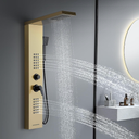 4 in 1 Rainfall Shower Panel Tower with Powerful Body Jets, Gold