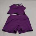 Two Piece Workout Sets For Women Tank Top Matching High Waist Booty Lifting Shorts Gym Yoga Active Wear Outfits (Small, Dark Purple)