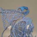 Sexy Womens Underwire Strappy Embroidered Mesh Sheer Lingerie V Neck Set See Bra 2 Piece (Small, Blue)