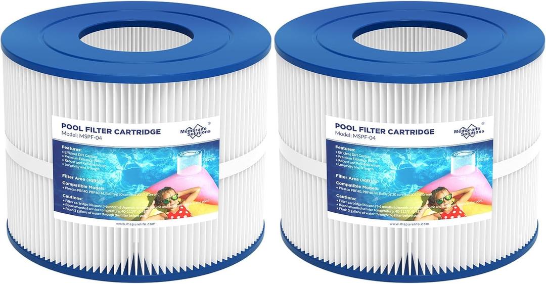 Membrane Solutions Spa Hot Tub Filter Replaces Compatible with PBF40, PBF40M, Bullfrog Wellspring 30 Coreless 10-00282, Spa Filter Replacement Cartridge - 2 Pack