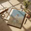 Jesus Leaves the 99 Sheep Canvas Wall Art Jesus in Wildflower Field Wall Decor Picture Christ Spiritual Faith Poster Print for Living Room Bedroom Church Paintings Decoration Prepare To Hang (16"L x 12"W)