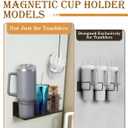 Black 2 Pack Magnetic Cup Holder with Lid Holder (1PC) Fridge for 30 & 40 oz Tumbler - Strong Fridge Mount - Water Bottle Organizer for Metal- No Drill Cup Accessories for Car, Kitchen, Office