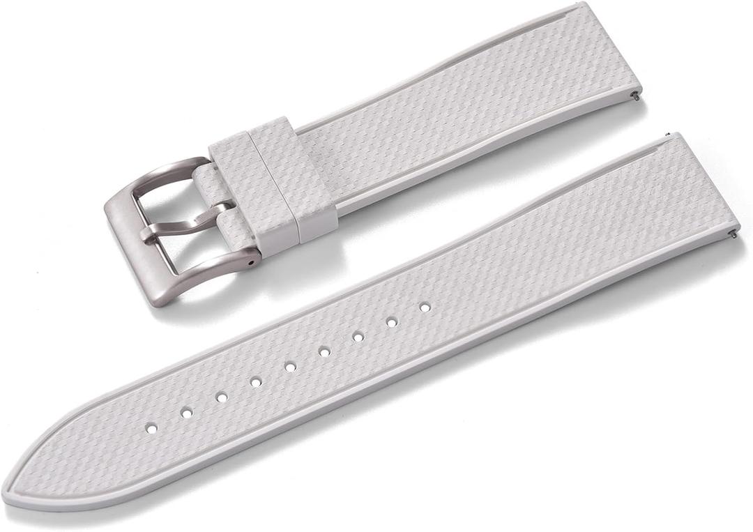 20MM  Fluoroelastomer/FKM Rubber Watch Bands for Men Women - Quick ReleaseReplacement Waterproof Sport Straps