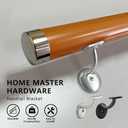 HOME MASTER HARDWARE Hand Rail Brackets, Stair Railing Bracket Heavy Duty Hardware for Stairways, Home or Office Staircase Support Handrail Brackets, Satin Nickel 6 Pack