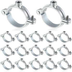20 Pack 1-1/2" Split Ring Pipe Hanger for Thread Rod Galvanized Iron Mounting Bracket Support for Tubing Wall Ceiling Mount Combination Industrial Decor