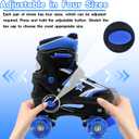 Kids Roller Skates for Boys Girls, 4 Size Adjustable Kids Rollerskates with Light Up Wheels Roller Skates for Boys Girls Size 11-2
